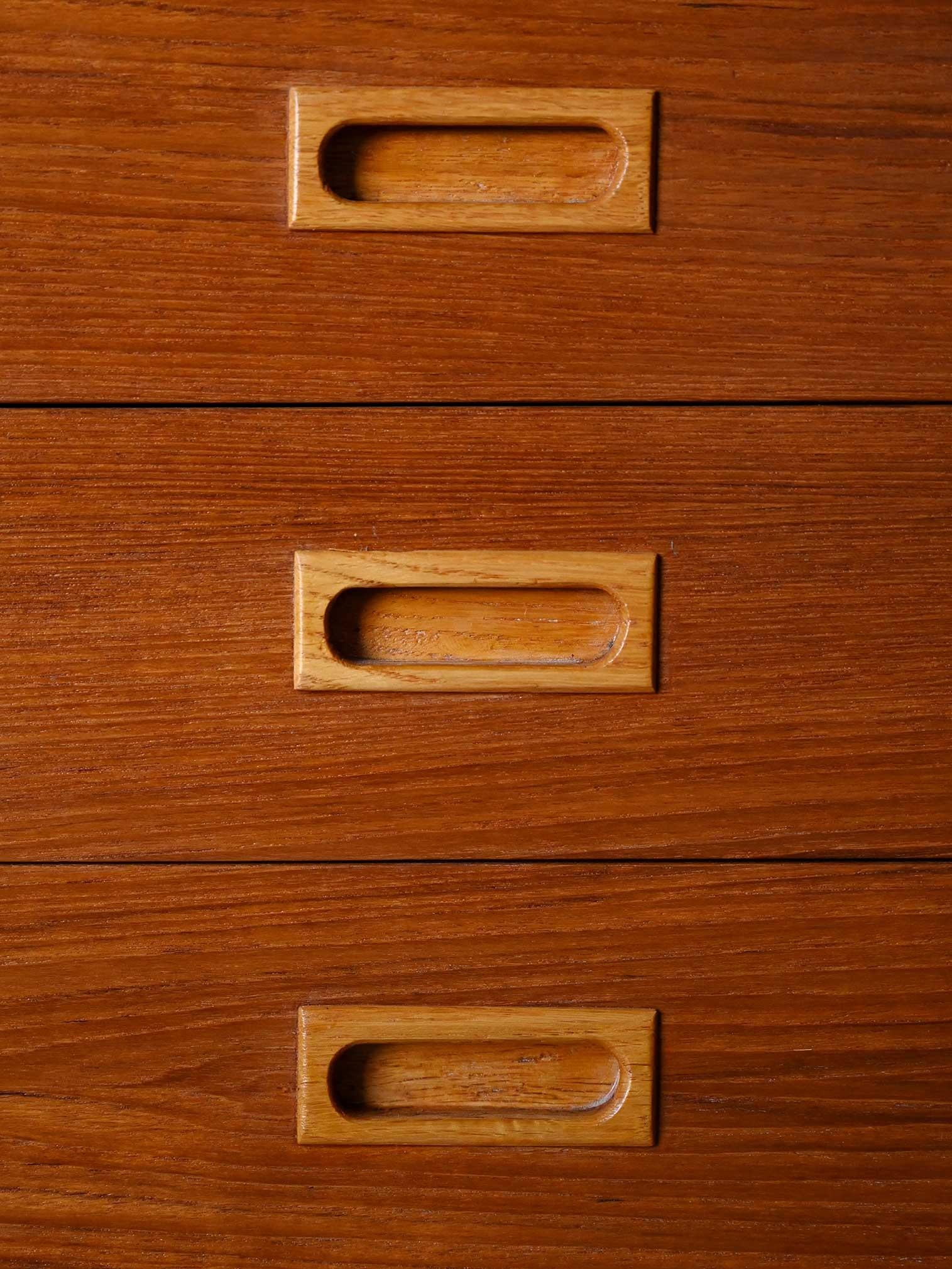 Mid-20th Century Scandinavian Teak Chest of Drawers For Sale