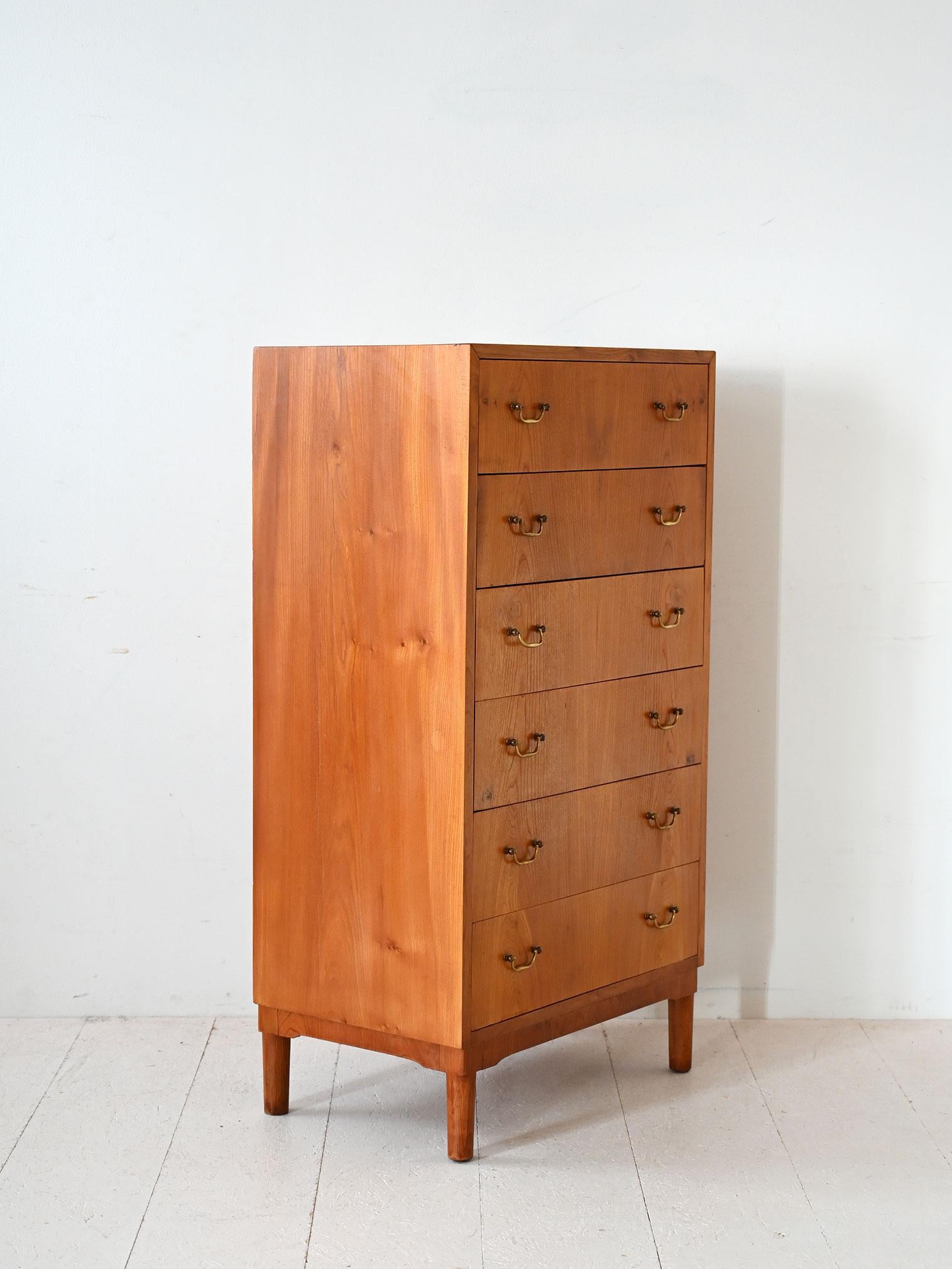 Scandinavian Modern Scandinavian vintage walnut chest of drawers For Sale