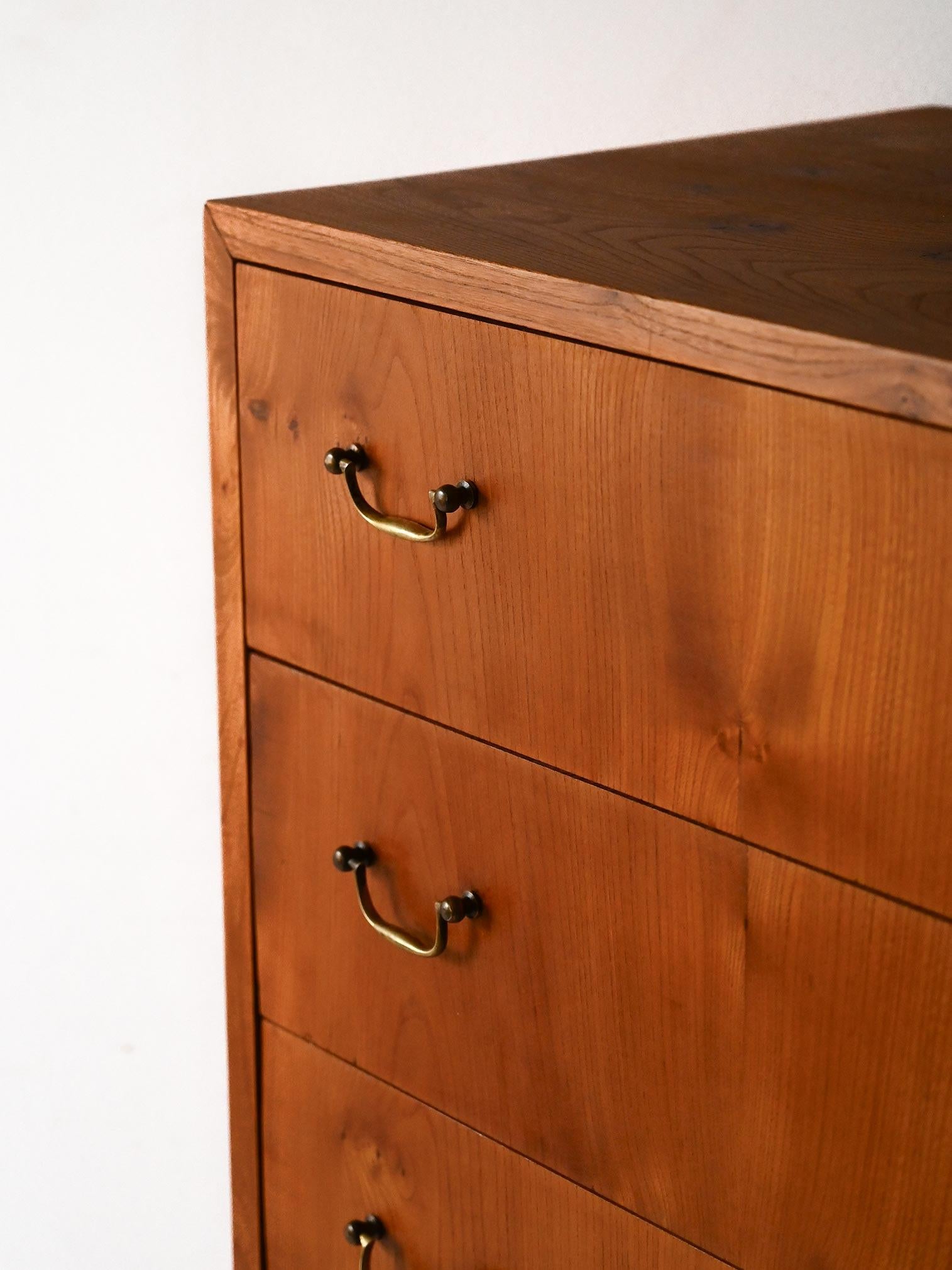 Scandinavian vintage walnut chest of drawers For Sale 1