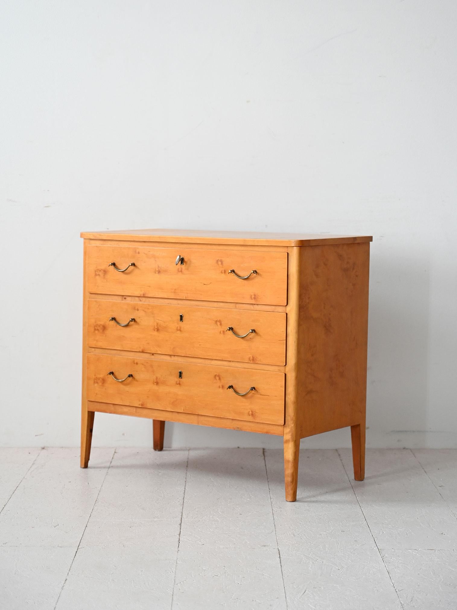 Scandinave moderne Commode scandinave vintage en racine de bouleau en vente