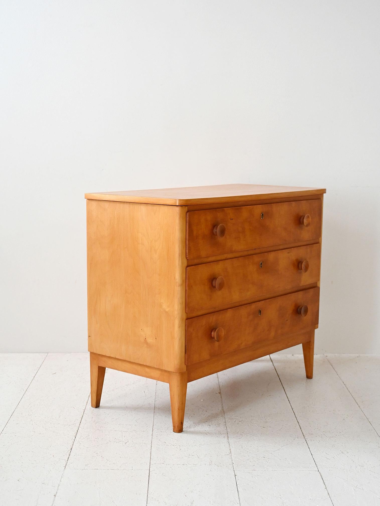 Scandinavo moderno Cassettiera scandinava vintage in rovere anni ’50 in vendita