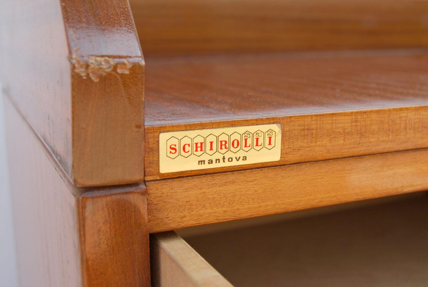 Mid-20th Century Cassettiera schedario vintage Schirolli nello stile di Gio Ponti in vendita