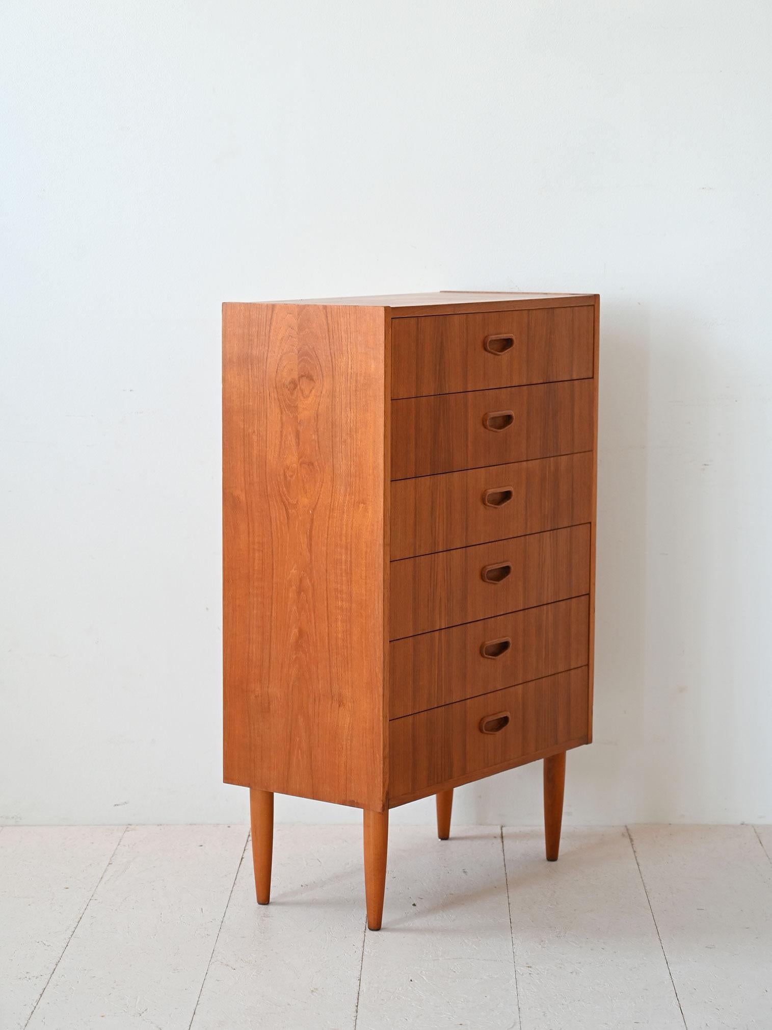 Scandinavo moderno Cassettiera sestina vintage