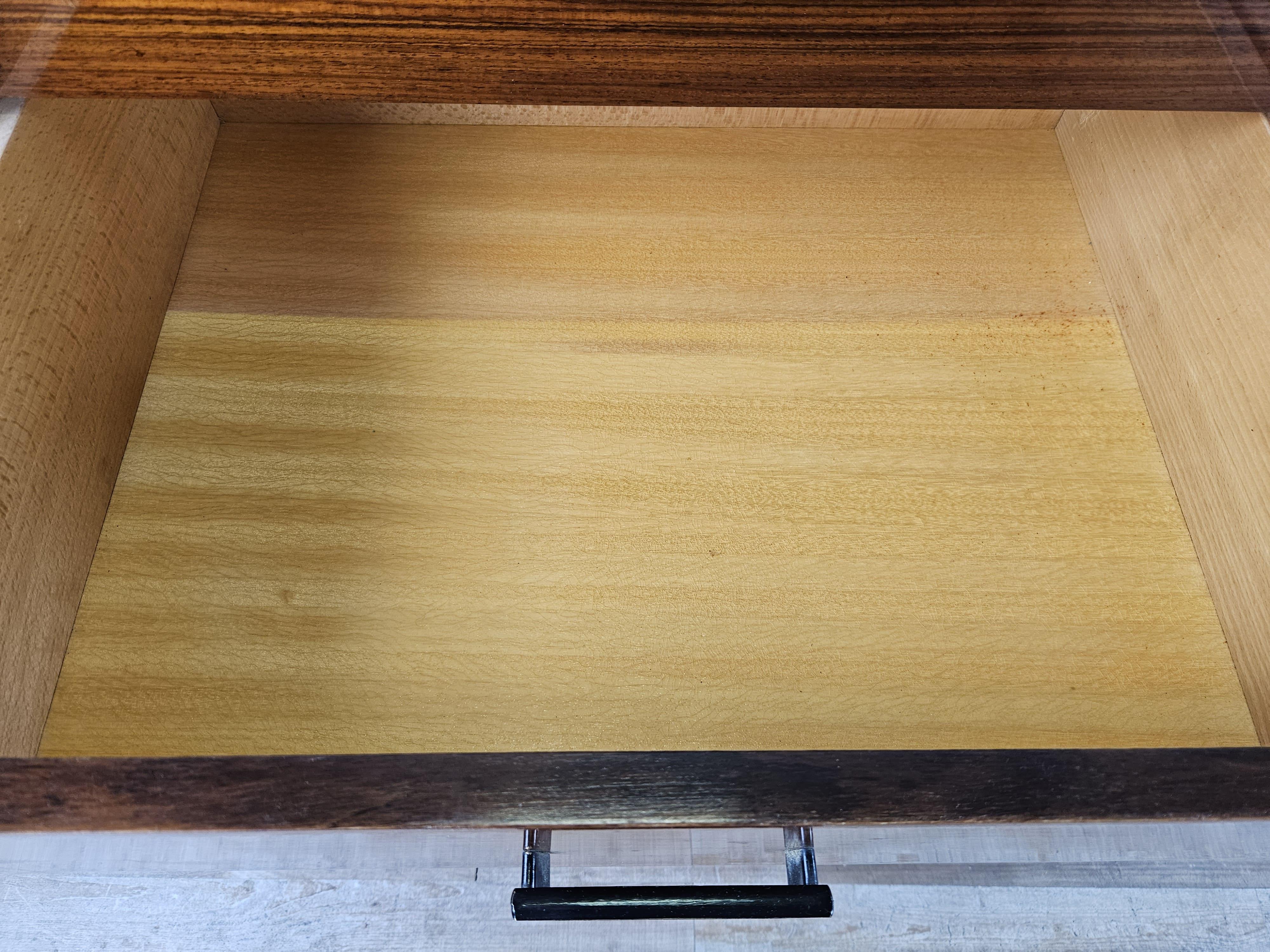 Vintage 1960s teak wood chest of drawers with large mirror For Sale 6