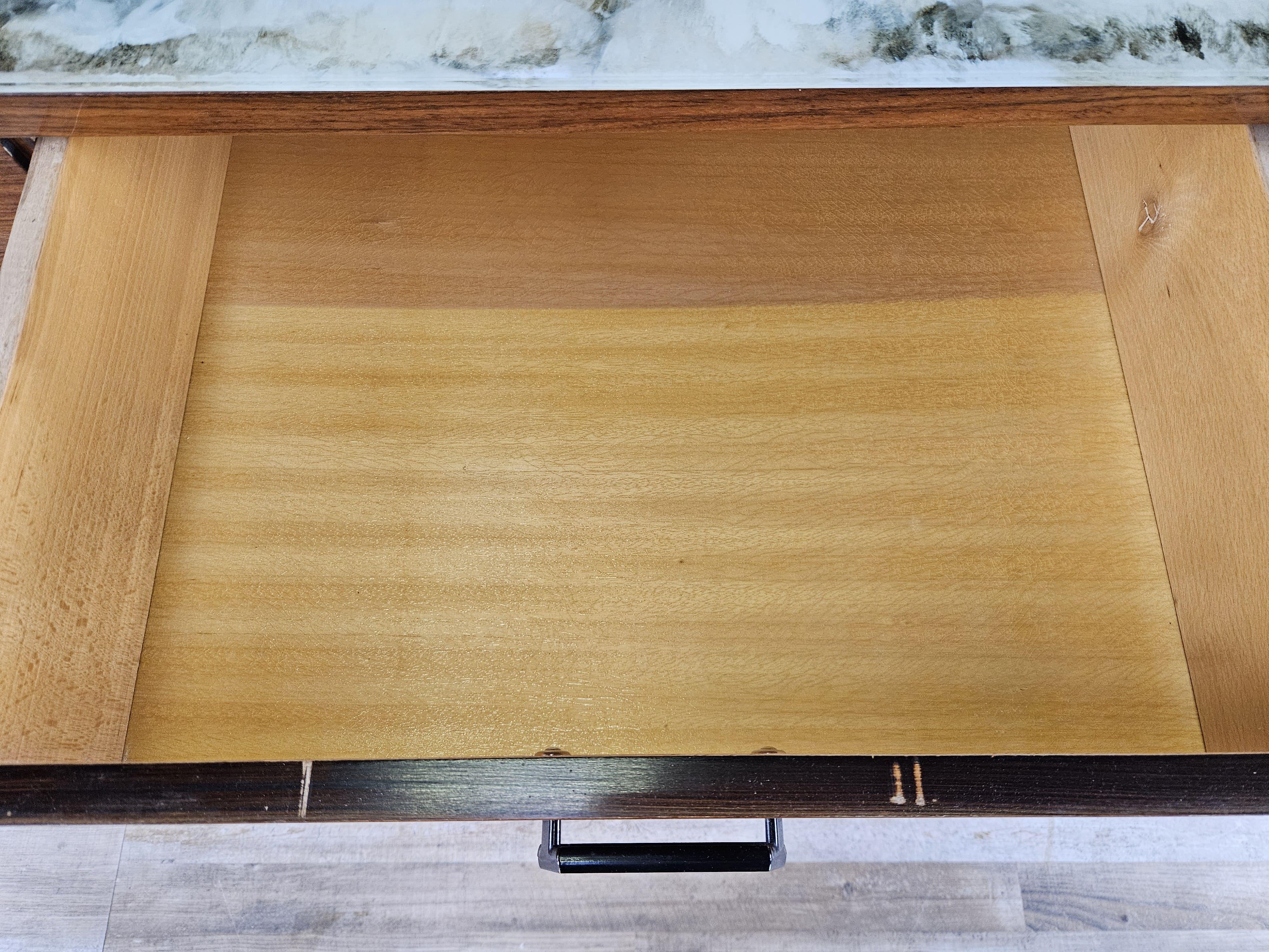 Vintage 1960s teak wood chest of drawers with large mirror For Sale 7
