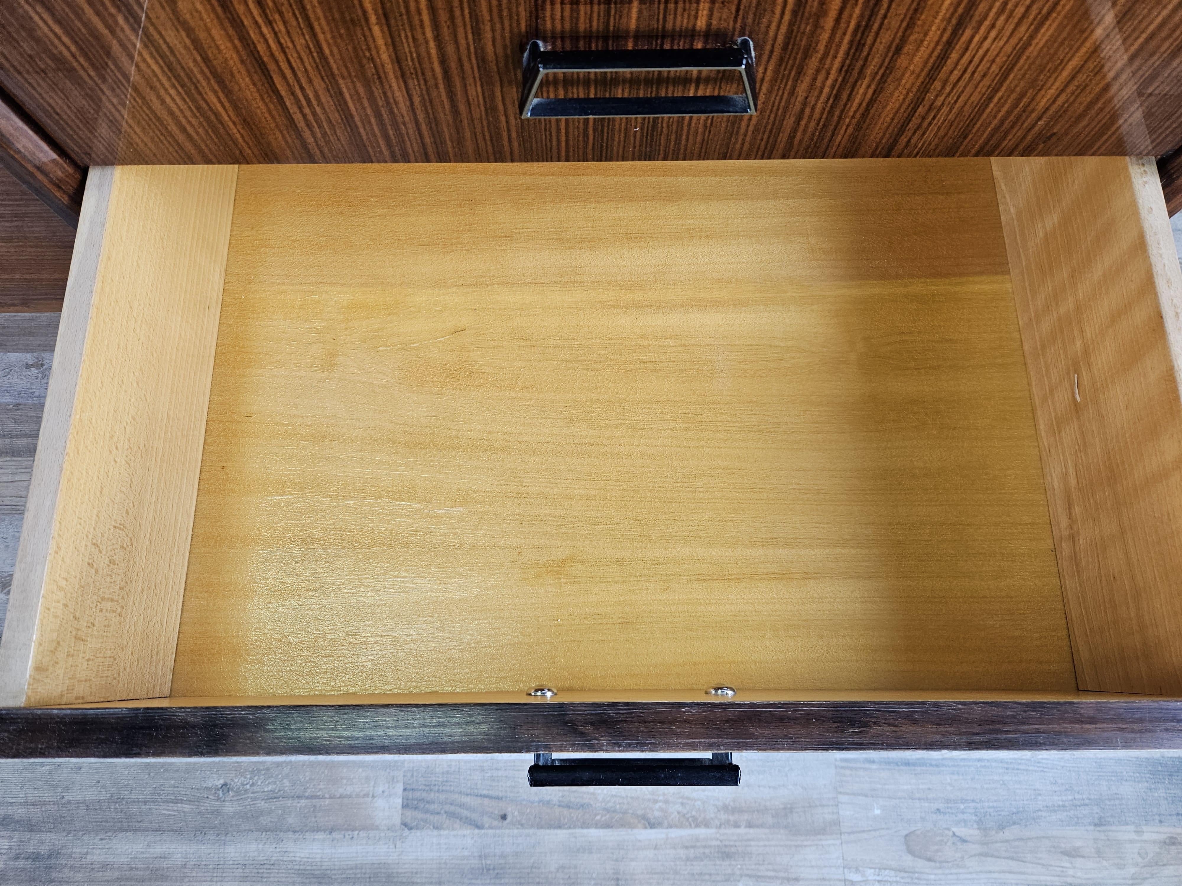 Vintage 1960s teak wood chest of drawers with large mirror For Sale 8