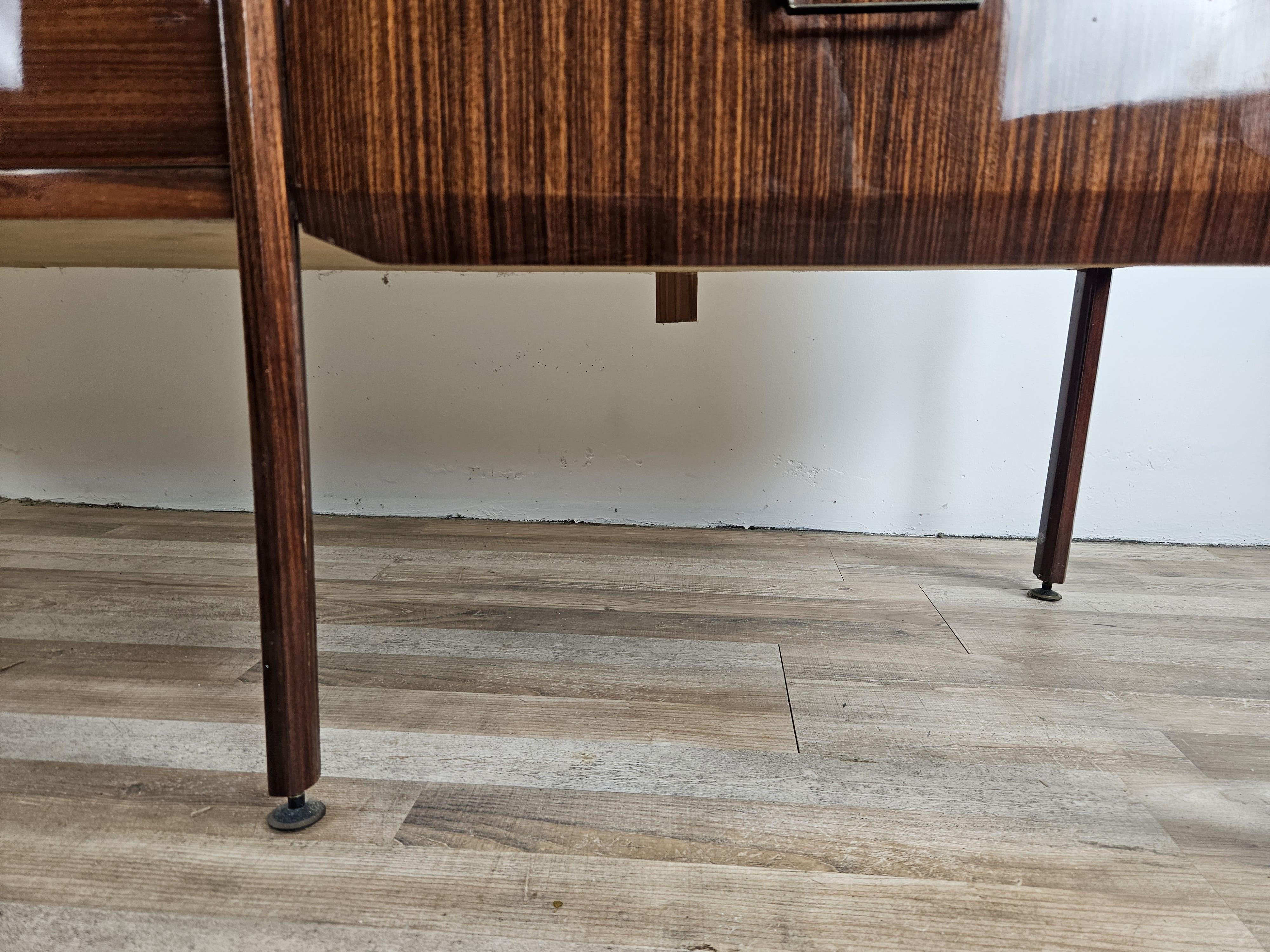 Vintage 1960s teak wood chest of drawers with large mirror For Sale 9