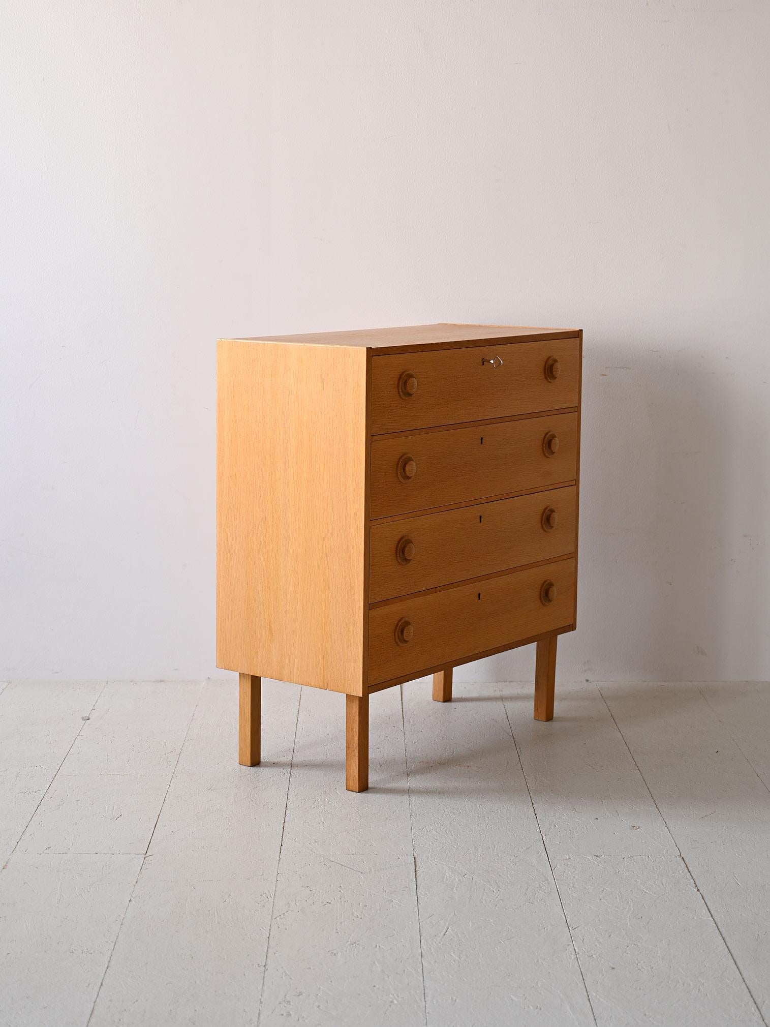 Scandinavian Modern Vintage oak chest of drawers For Sale