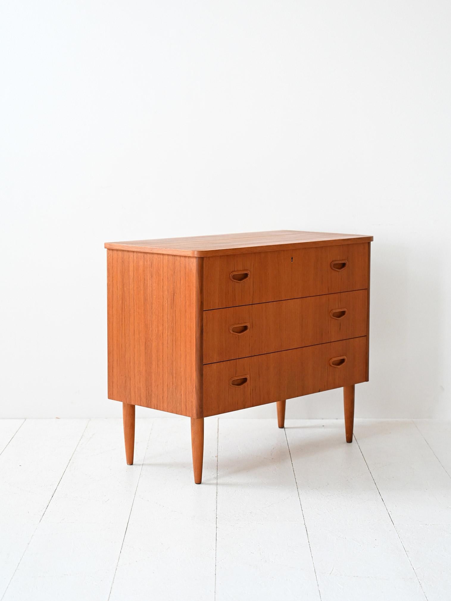 Scandinavian Modern Cassettiera vintage scandinava in teak anni ’50/’60 For Sale