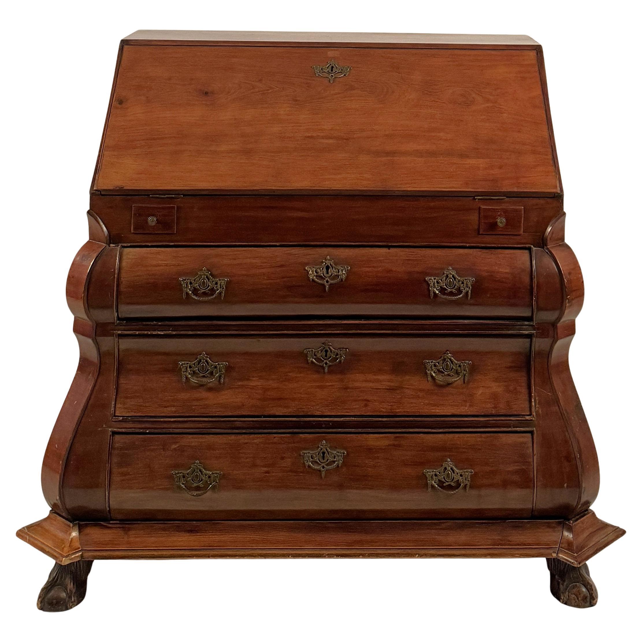Mahogany panelled flap chest of drawers, England, 19th century