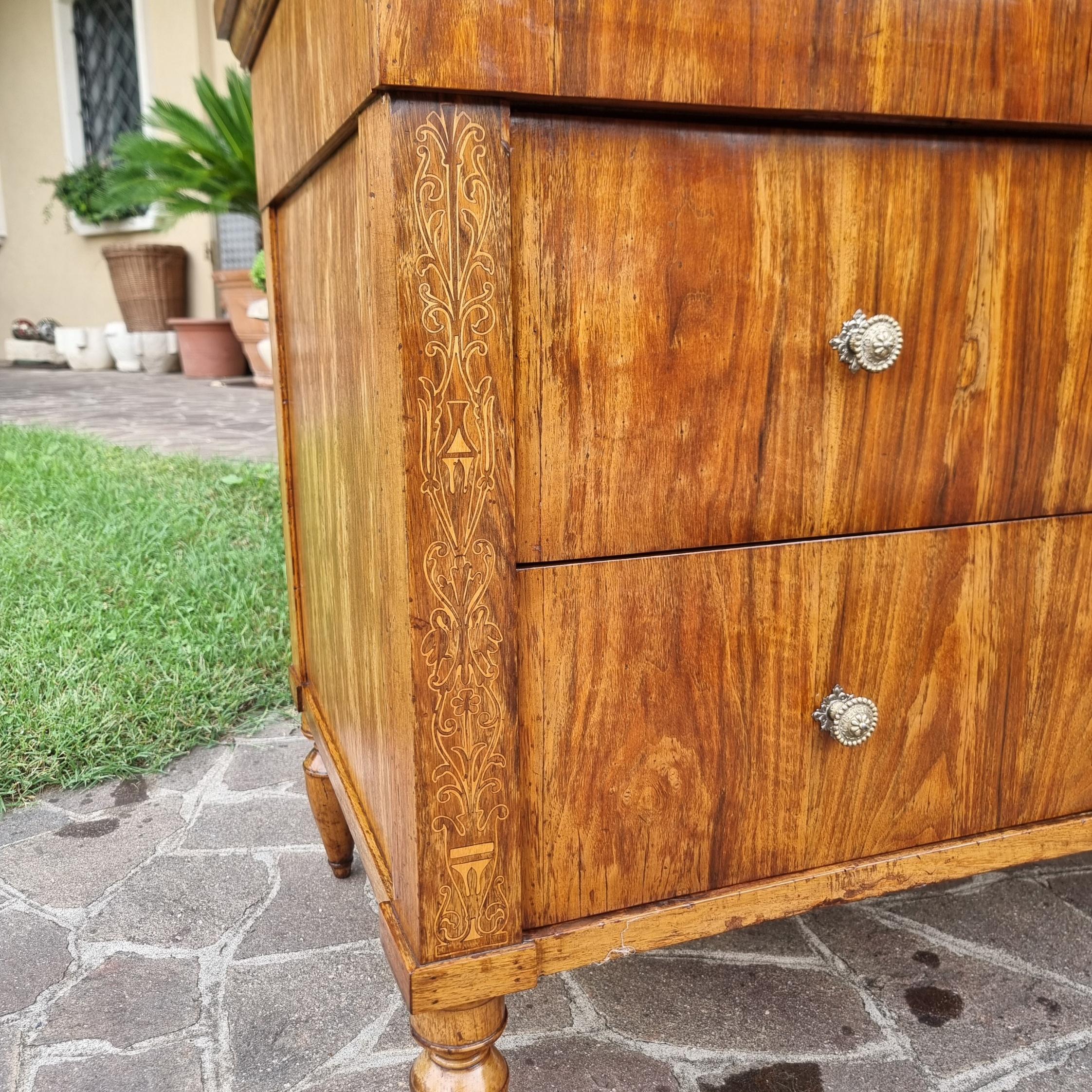 Kommode aus Nussbaumholz Charles X aus Faenza  1810 im Zustand „Hervorragend“ im Angebot in Villa Verucchio, Emilia-Romagna