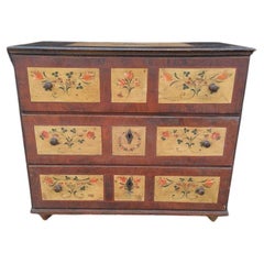 Painted pine chest of drawers, 19th century period