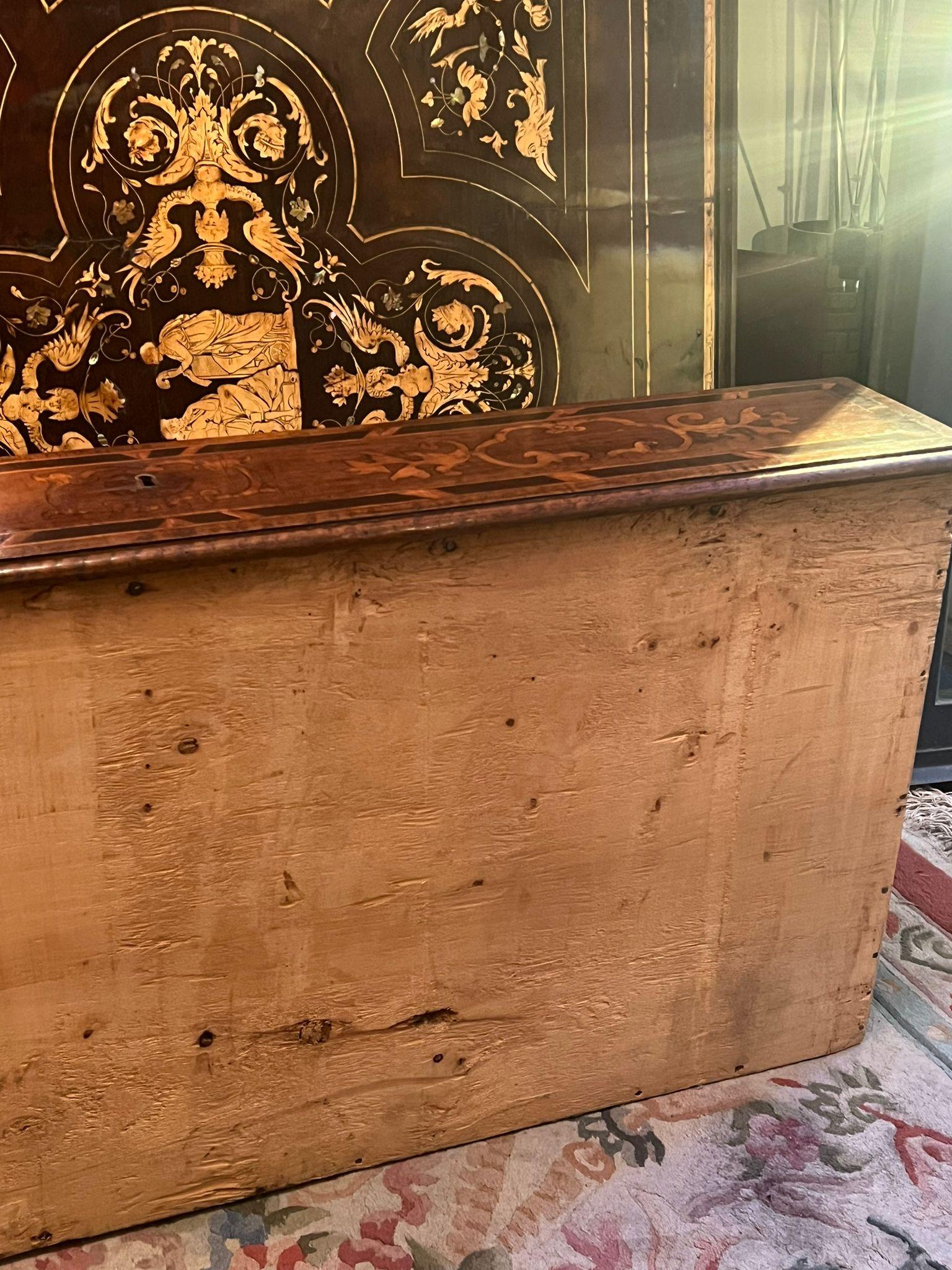  Inlaid solid walnut chest of drawers For Sale 7