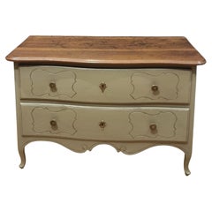 18th century sage green lacquered parmesan chest of drawers