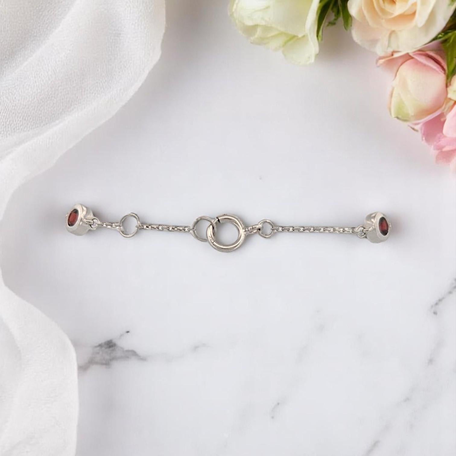 Pulsera Granate Cassia, Oro Blanco 10K, Elegante 7