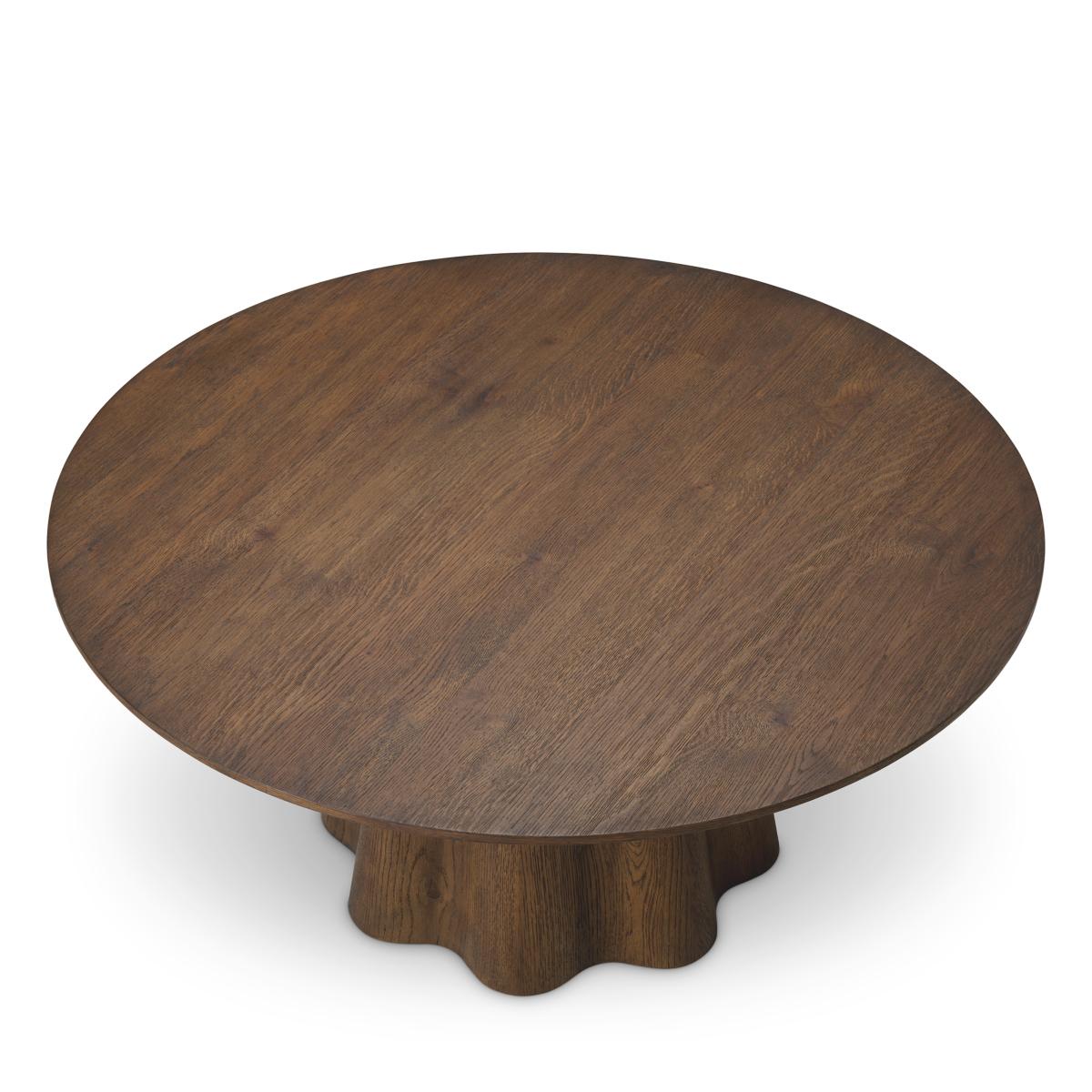 Table basse Cassie Brown Oak avec toute la structure
en bois, en placage de chêne brun teinté.