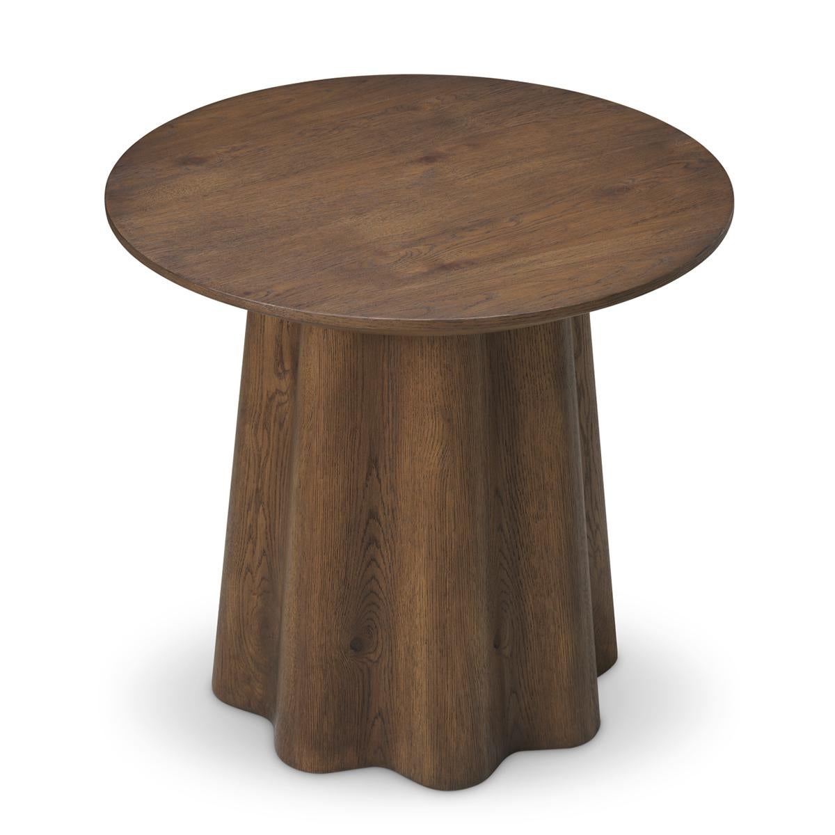 Vietnamese Cassie Brown Oak Side Table For Sale
