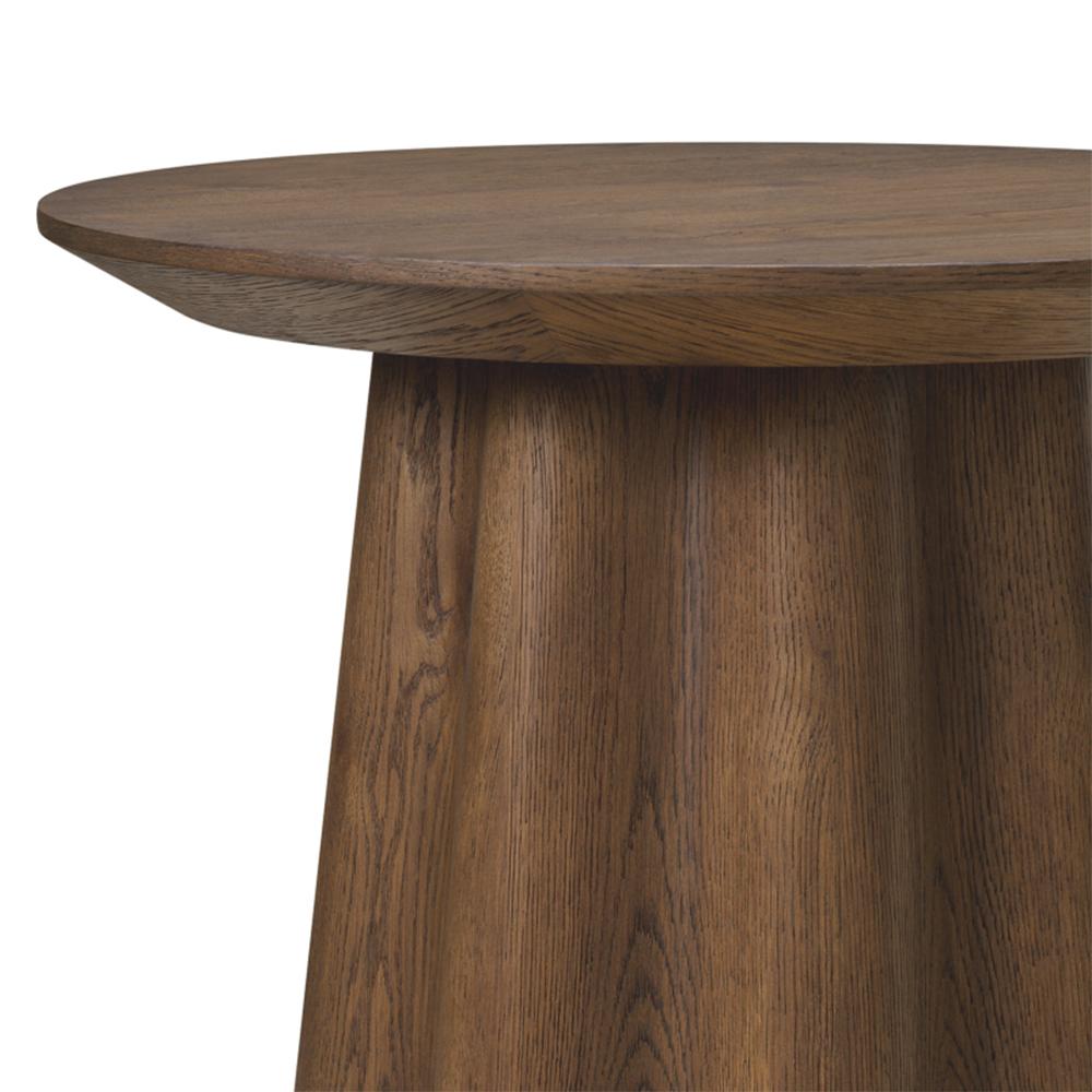 Hand-Crafted Cassie Brown Oak Side Table For Sale