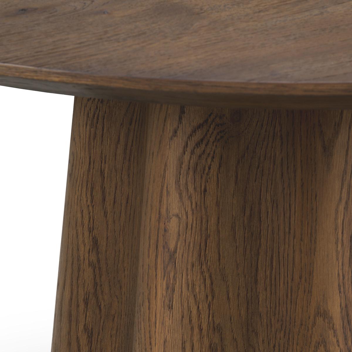 Wood Cassie Brown Oak Side Table For Sale