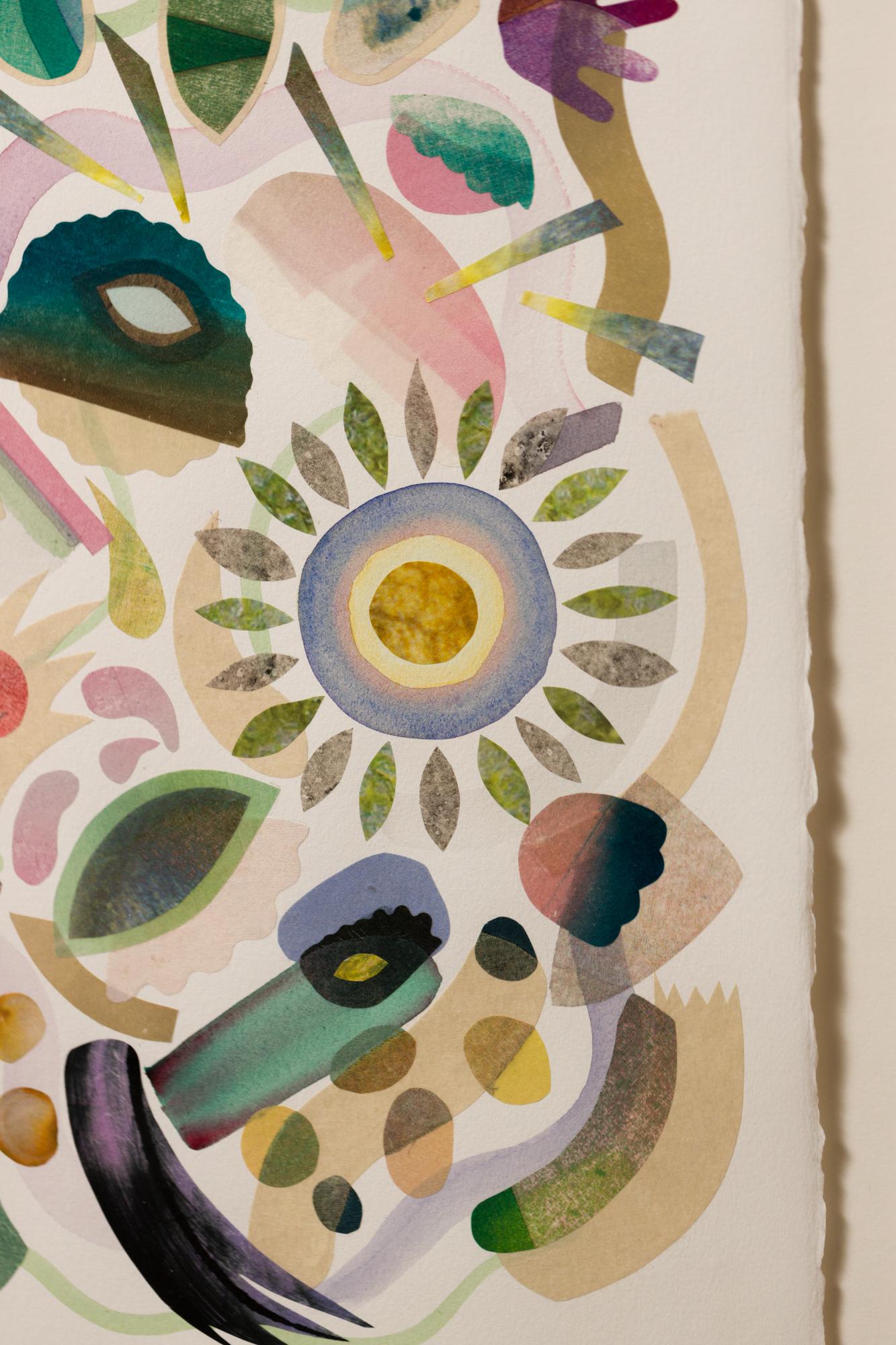 „ Lernen zu sehen“, Abstrakte, zusammengefügte Monodrucke, mikroskopische Scans, Aquarellfarben – Print von Cassie Normandy White