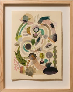 "lo sagrado se despliega", Abstracto, Monocopias collage, Acuarela