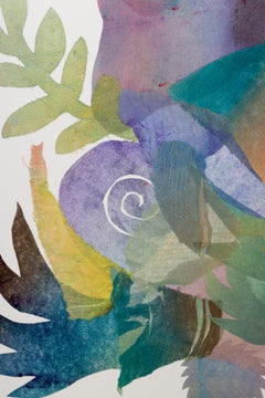 "an ancient conversation", Abstract, Collaged Monoprints, Ink, Botanical