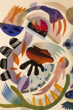 "soñar y morir", Abstracto, Monocopia collage, Imagen telescópica, Acuarela