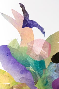 "held like a dream", Abstract, Collaged Monoprints, Ink, Botanicals