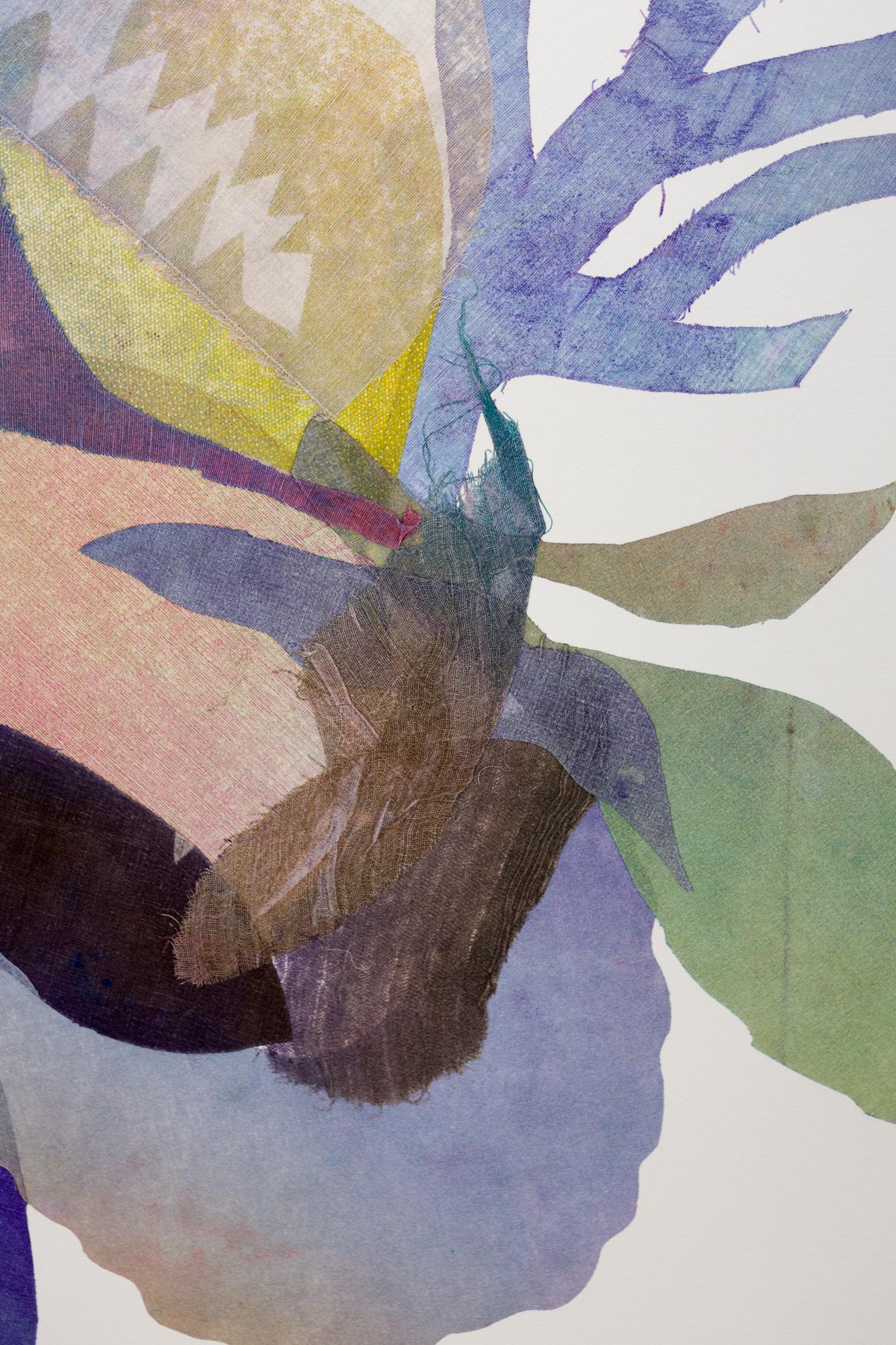 „said the zinnia“, Abstrakt, Collaged Monoprints, Aquarell, Botanicals im Angebot 1