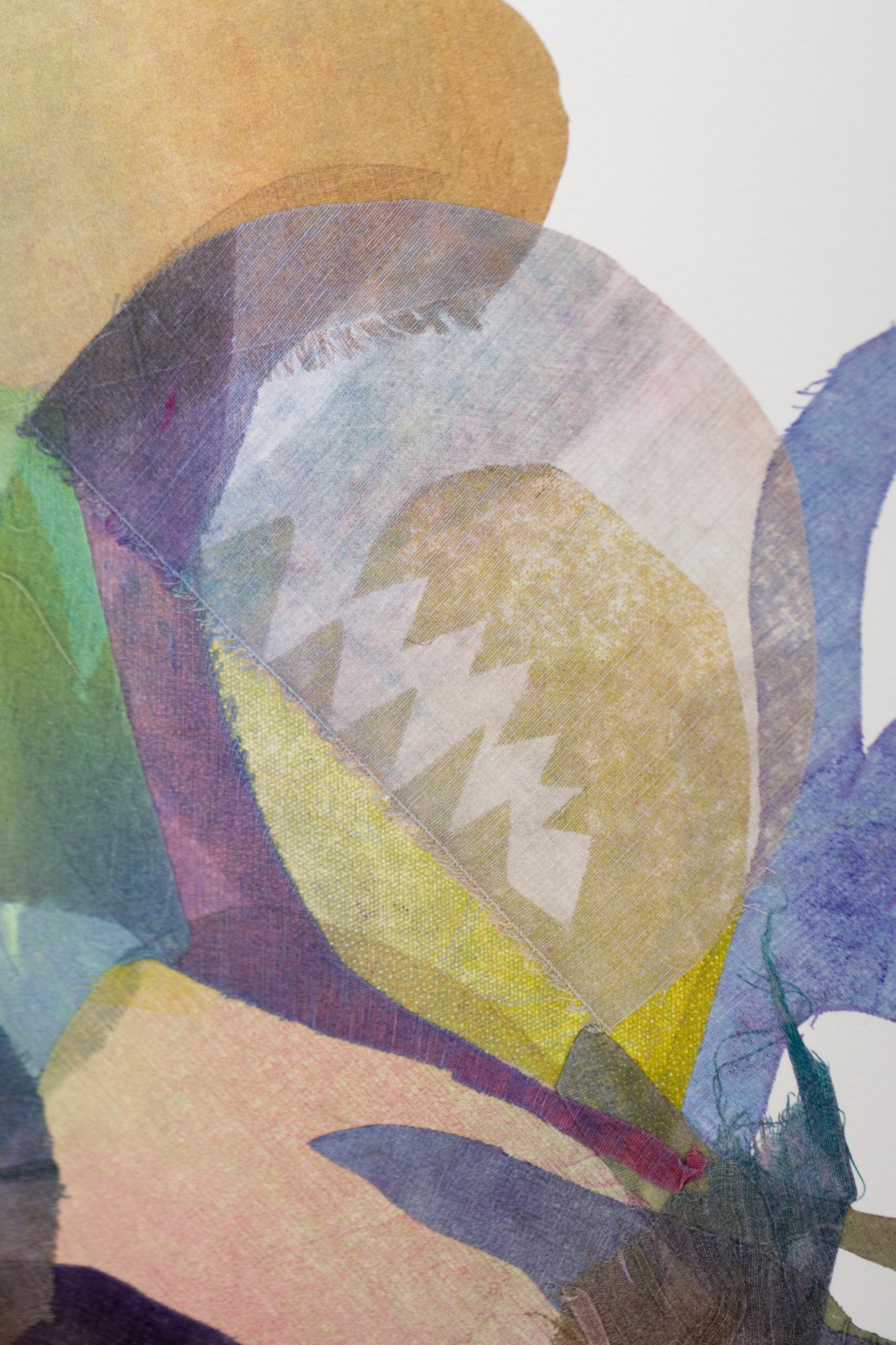 „said the zinnia“, Abstrakt, Collaged Monoprints, Aquarell, Botanicals im Angebot 4