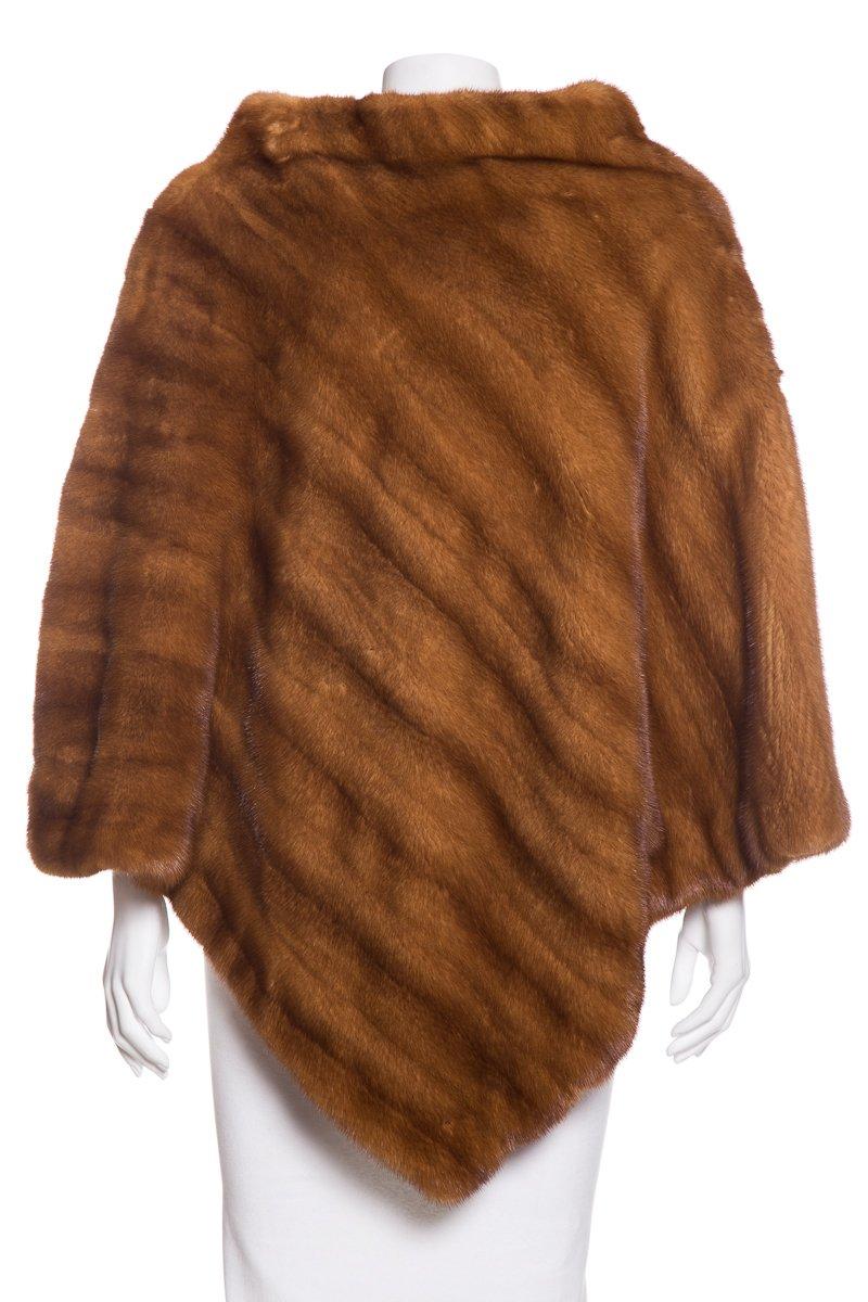 Brown CASSIN  Caramel Mink Poncho
