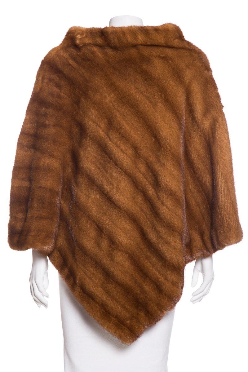 Brown CASSIN  Caramel Mink Poncho 