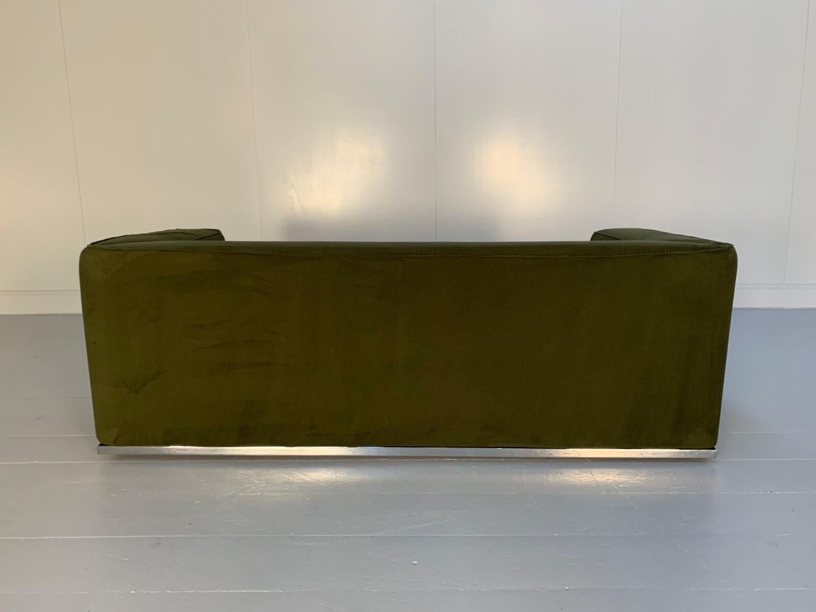 Cassina “180 Blox” 2.5 Seat Sofa – in Green Moleskin For Sale 6