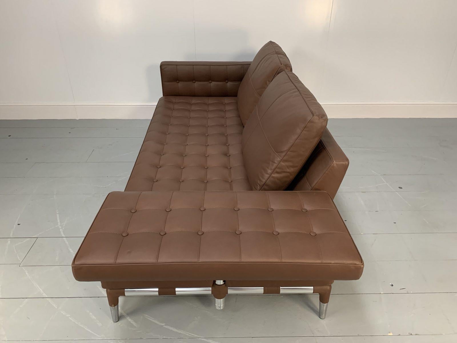 Cassina “241 Prive Divano” Sofa – in Mid-Brown “Pelle” Leather 4