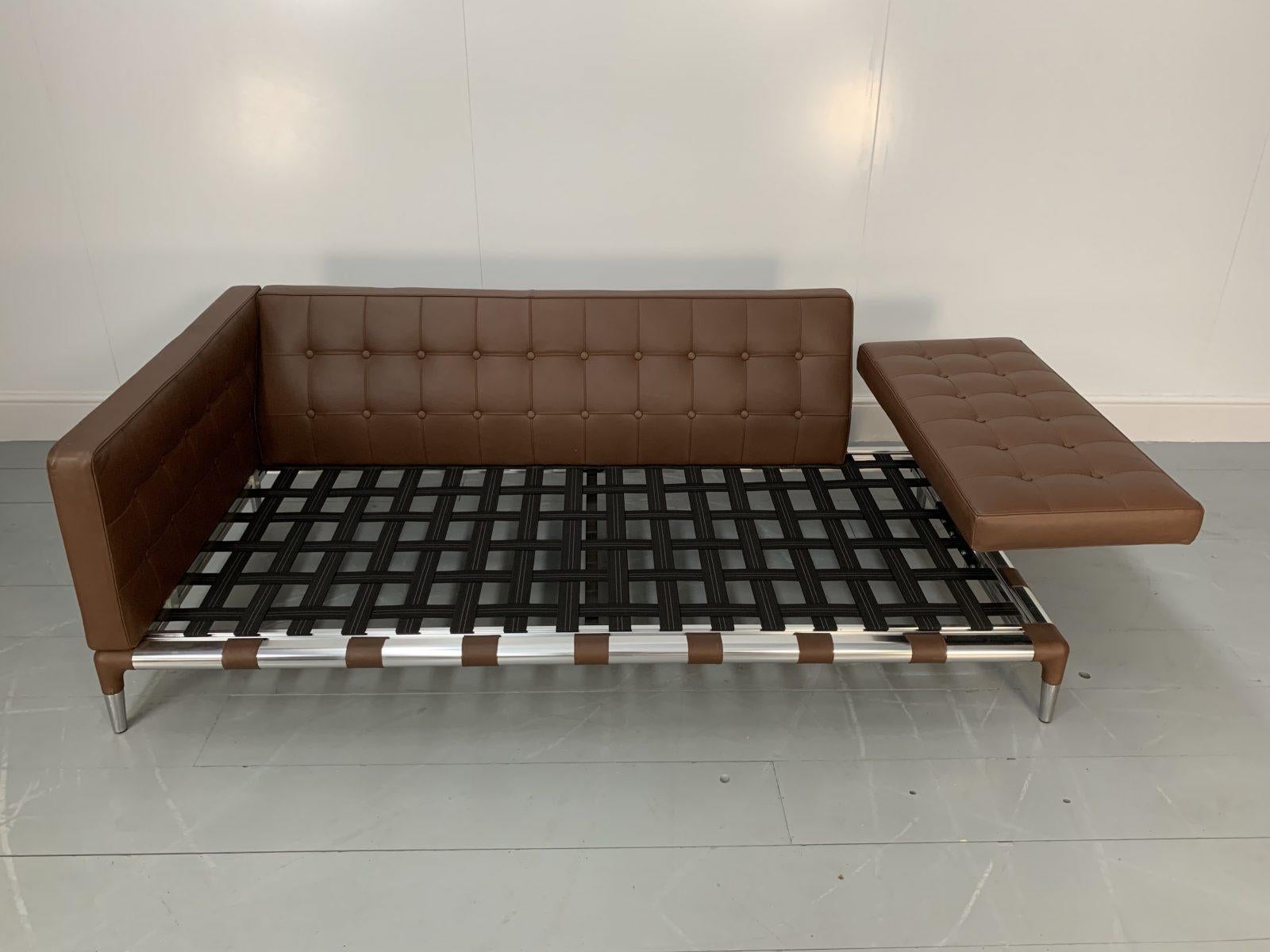 Cassina “241 Prive Divano” Sofa – in Mid-Brown “Pelle” Leather 7