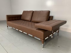 Cassina “241 Prive Divano” Sofa – in Mid-Brown “Pelle” Leather