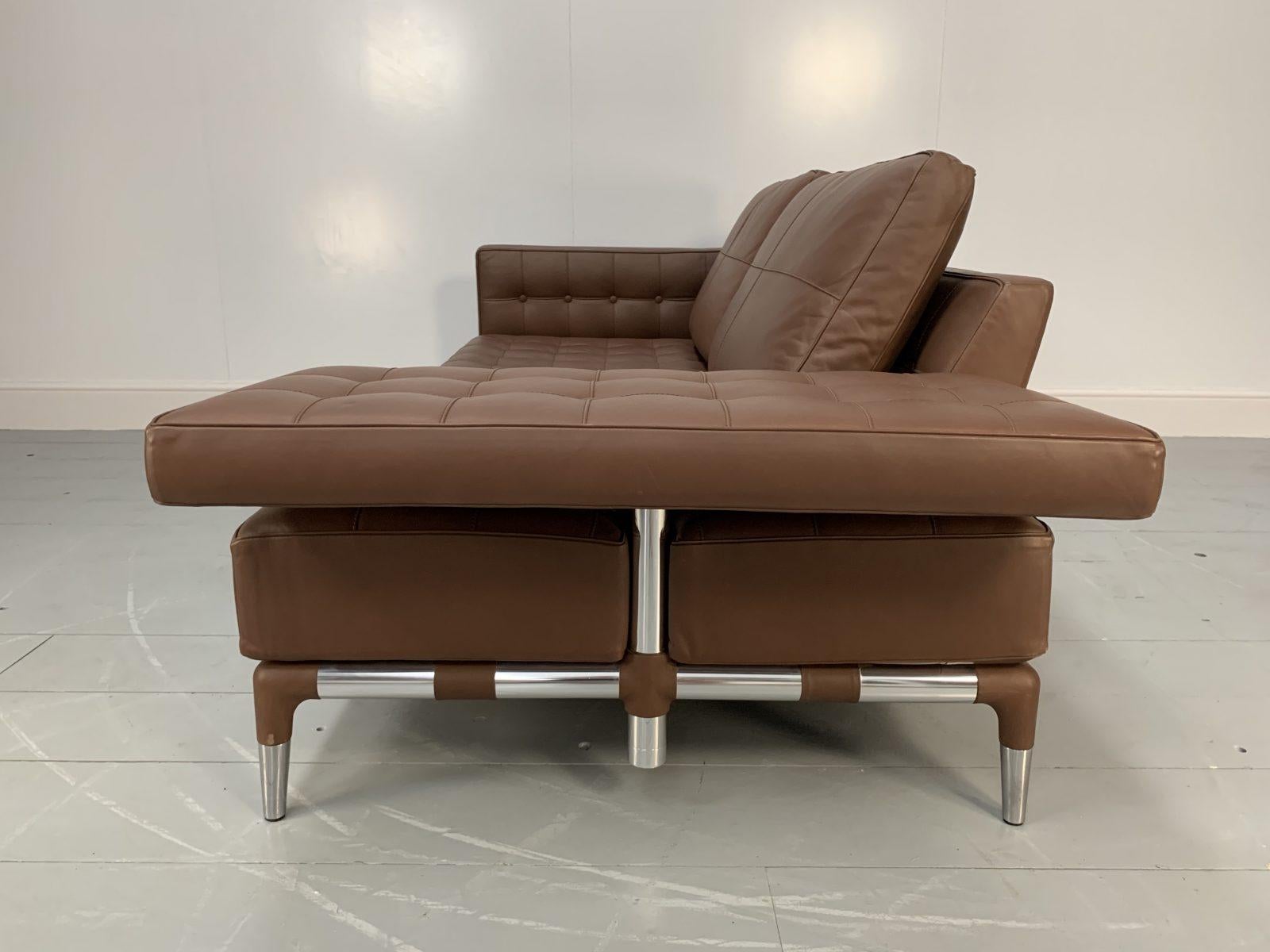 Cassina “241 Prive Divano” Sofa – in Mid-Brown “Pelle” Leather 1
