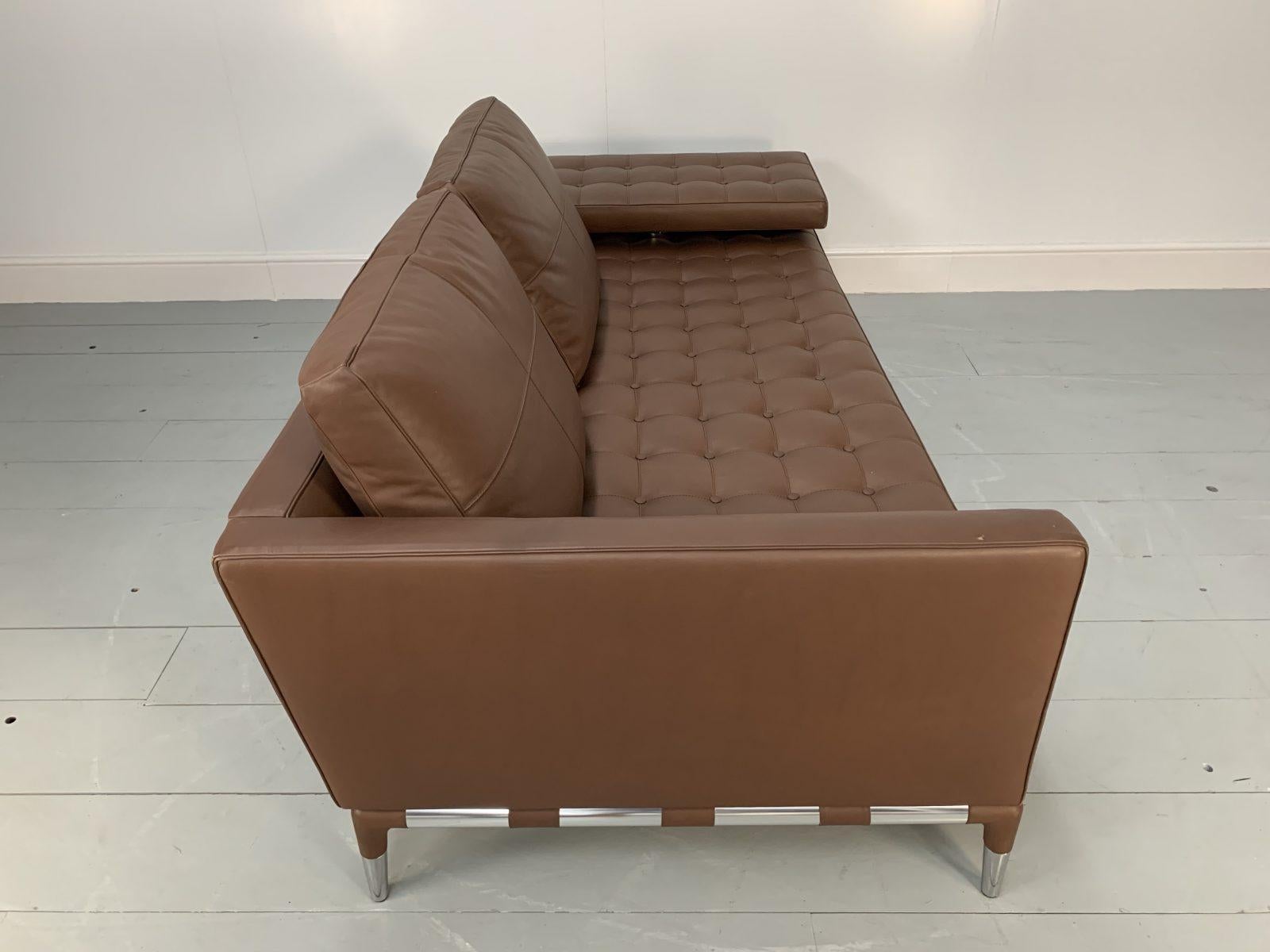 Cassina “241 Prive Divano” Sofa – in Mid-Brown “Pelle” Leather 3