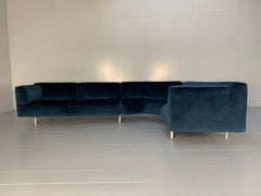 Cassina "250 Met" L-Shape Sectional Sofa - In Navy Blue Velvet