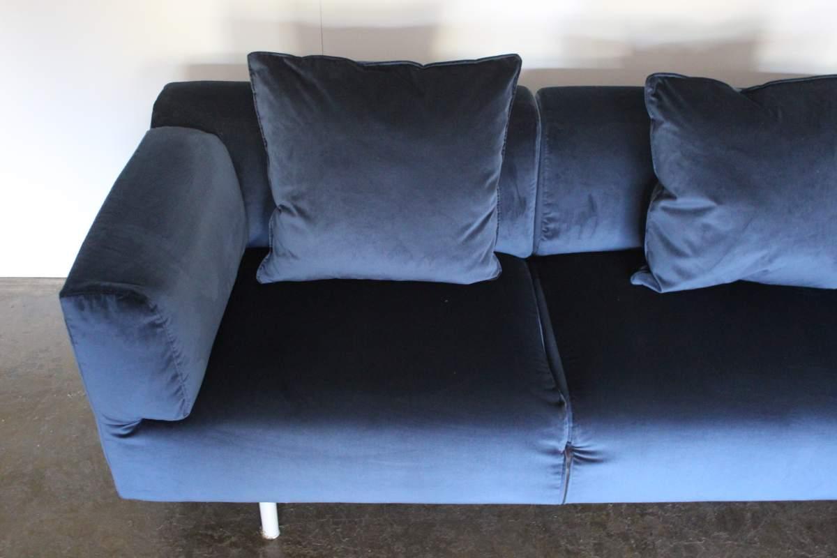 l shape navy blue sofa