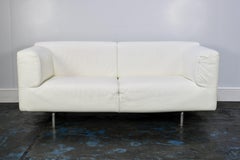 Cassina “250 Met” Large 2-Seat Sofa in Chalk White Leather