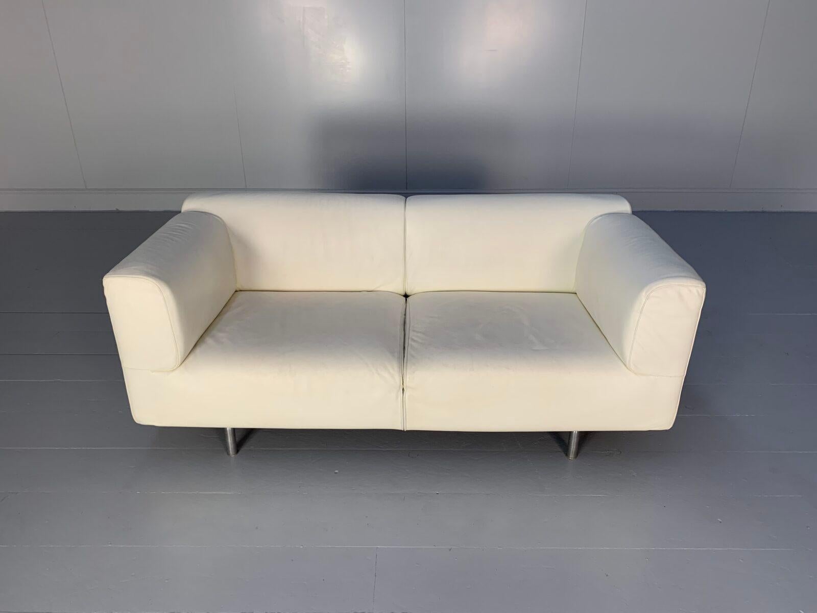 Großes 2-Sitzer-Sofa „250 Met“ von Cassina aus weißem Leder im Zustand „Gut“ im Angebot in Barrowford, GB