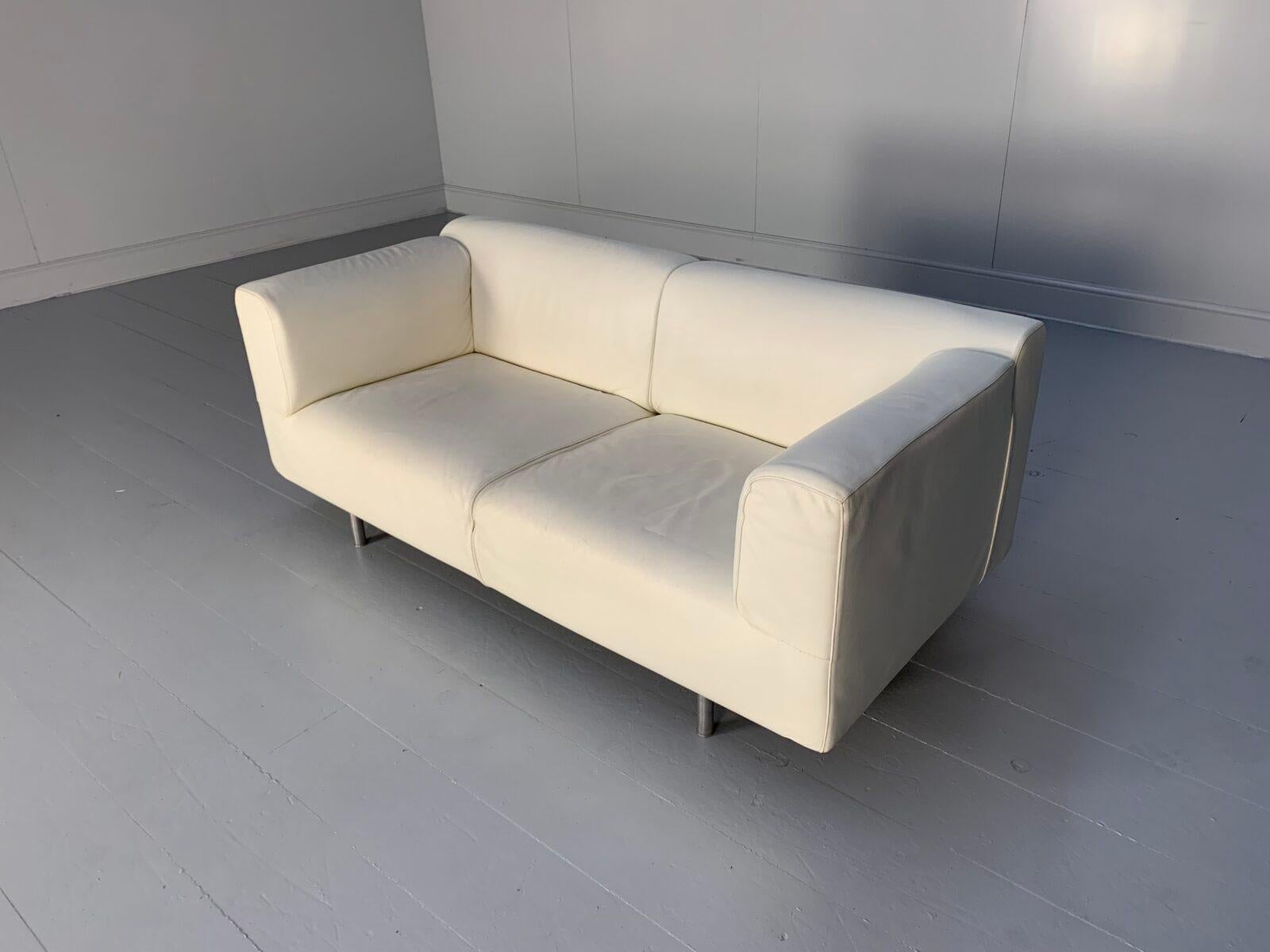 XXIe siècle et contemporain Grand canapé 2 places Cassina 250 Met - en cuir blanc en vente