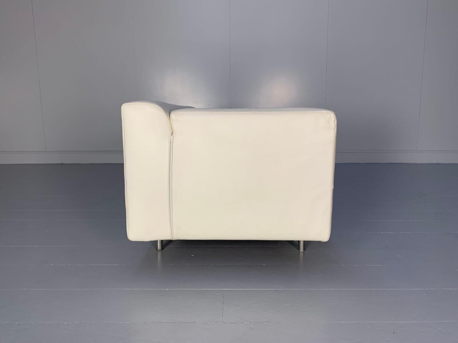 Grand canapé 2 places Cassina 250 Met - en cuir blanc en vente 3