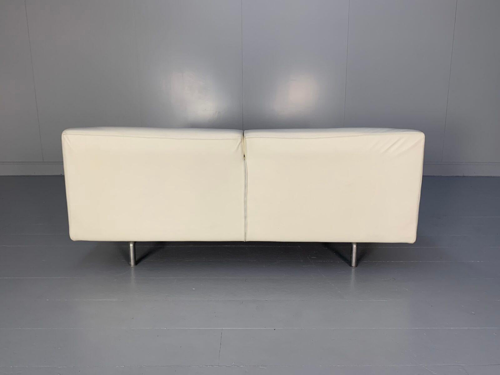 Grand canapé 2 places Cassina 250 Met - en cuir blanc en vente 3