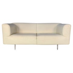 Used Cassina "250 Met" Large 2-Seat Sofa - In White Leather