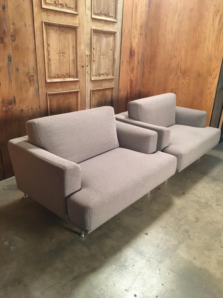 Cassina “253 Nest” Chairs in Grey Wool by Piero Lissoni at 1stDibs