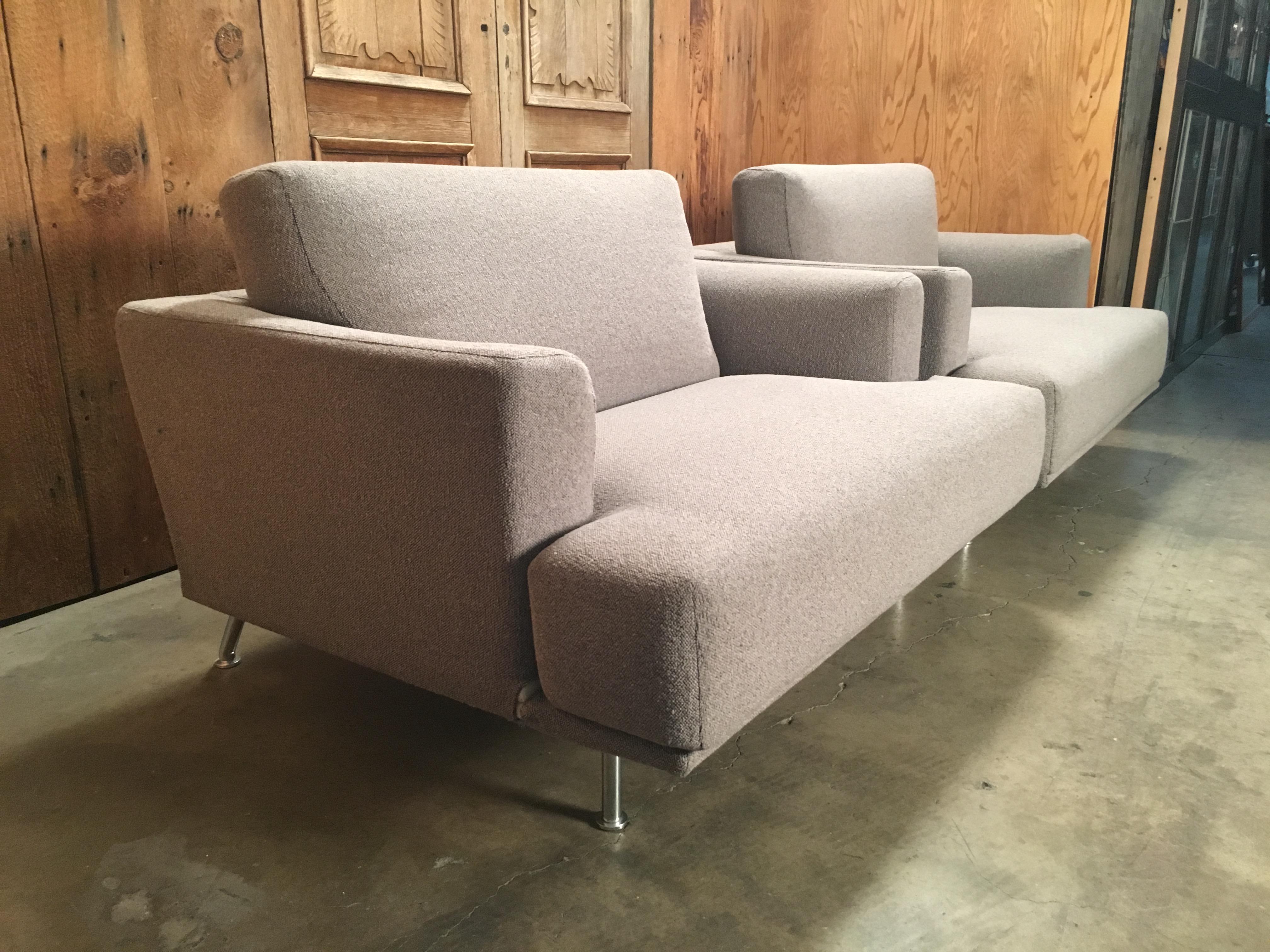 Cassina “253 Nest” Chairs in Grey Wool by Piero Lissoni 2
