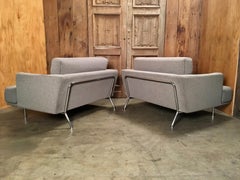 Cassina “253 Nest” Chairs in Grey Wool by Piero Lissoni