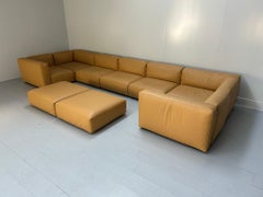 Cassina "271 Mex Cube"  10-Seat Sectional Sofa - In "Cat Z" Brown Leather